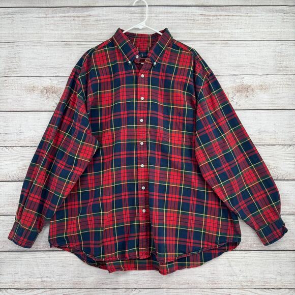 Polo Ralph Lauren Other - Polo Ralph Lauren Plaid Button Down Shirt Mens 3XB Red Blue Yellow Big & Tall